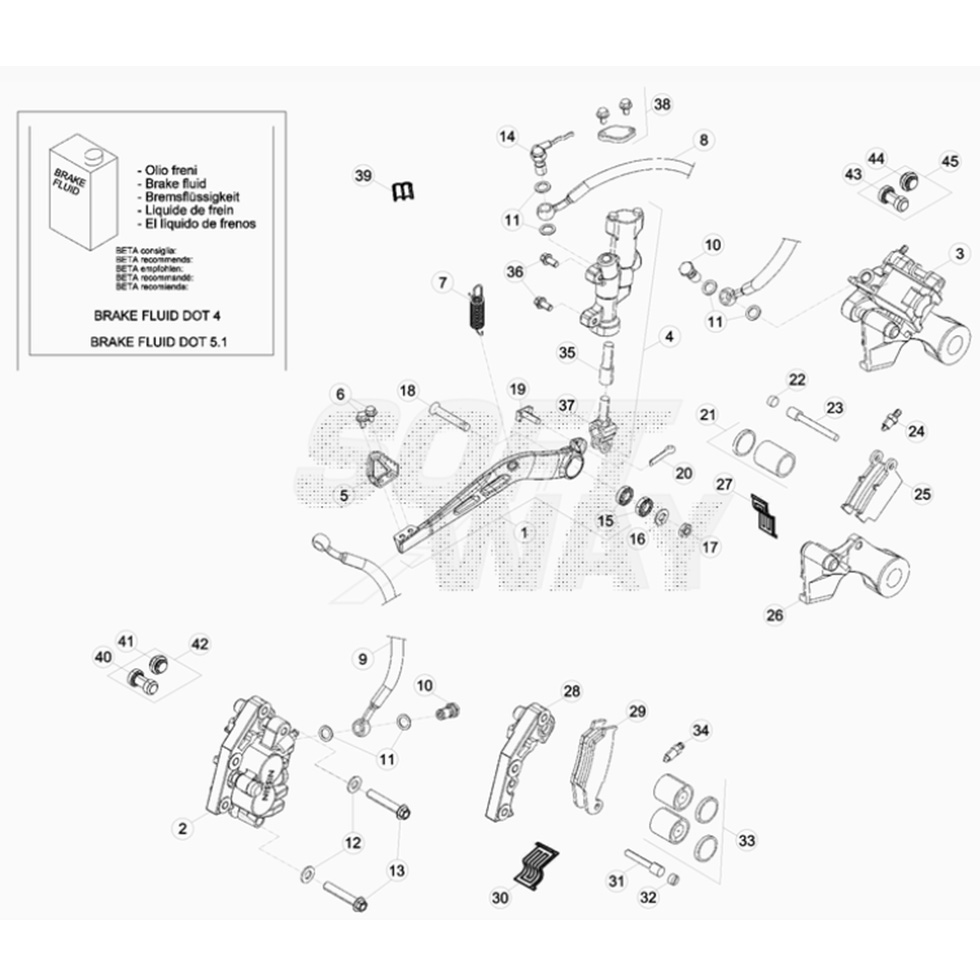 Beta RR300 2T Racing 16 Bremsen Ersatzteile Beta RR300 2T Racing 16 Bremsen Ersatzteile